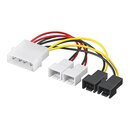 PC Stromkabel Lfter Adapter 5,25 Zoll 4 Pol Molex > 4x...