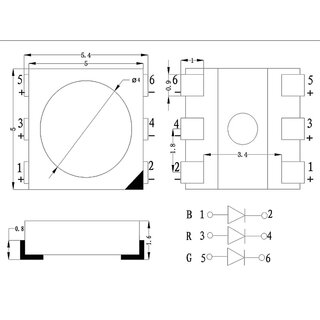 SMD LED Violett / UV 1500mcd - smd 5050 PLCC6 - 120