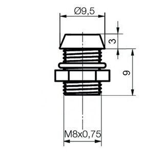 Verkabelte LED Metall Schraube 5mm Gr�n 16000mcd - MS51