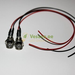 Verkabelte LED Metall Schraube 5mm Kalt Wei� 25000mcd - MS51