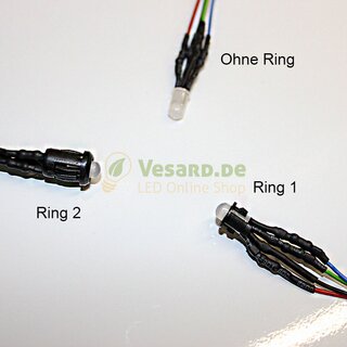 Verkabelte LED 5mm RGB wasserklar 4 Pin (Anode +) steuerbar