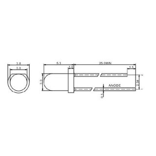 3mm LED Blau 7000mcd - 20