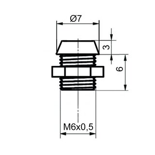 Verkabelte LED Metall Schraube 3mm Blau 7000mcd - MS31