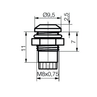 Verkabelte LED Metall Schraube 5mm Gelb 7000mcd - MS52