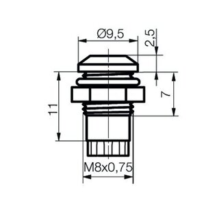 Verkabelte LED Metall Schraube 5mm Gelb 15000mcd - MS52