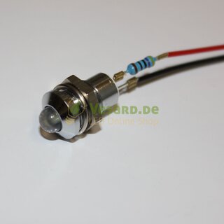 Verkabelte LED Metall Schraube 5mm Neutral Wei 25000mcd - MS52