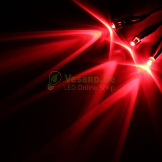 Verkabelte LED 3mm Rot 8000mcd - 30°
