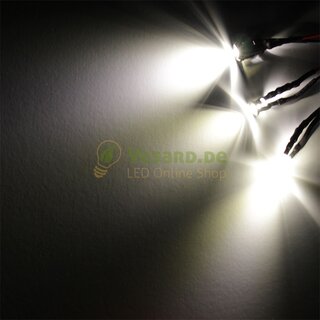 Verkabelte LED 3mm Warm Weiß 13000mcd - 20°