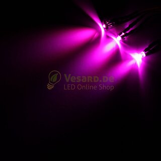 Verkabelte LED 3mm Pink / Rosa 8000mcd - 30°